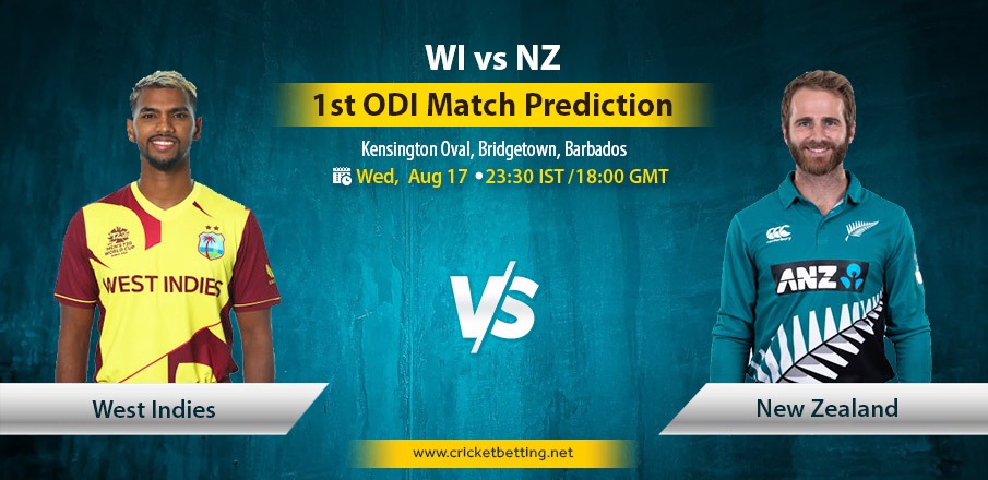 New Zealand vs West Indies 1st ODI Match Prediction