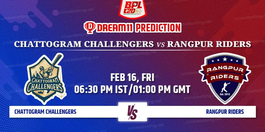Chattogram Challengers vs Rangpur Riders Dream11 Team Prediction BPL 2024 Match 34