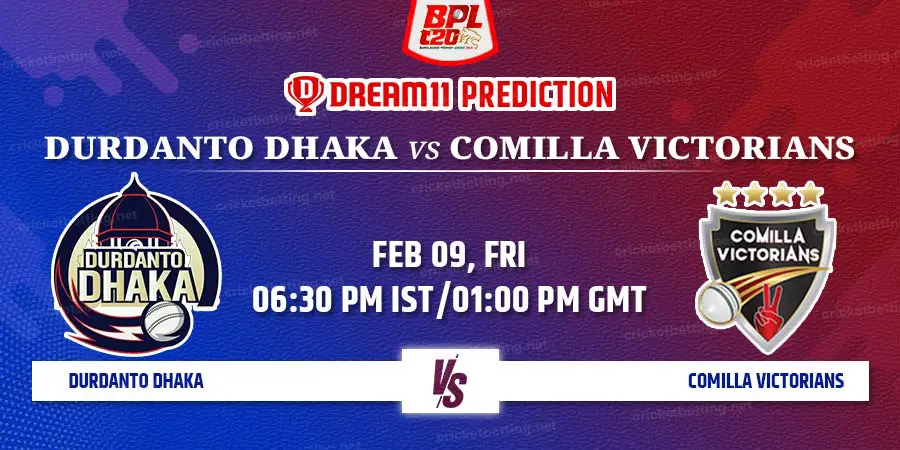 BPL 2024, DD vs COV: Match Prediction, Dream11 Team, Fantasy Tips & Pitch  Report, Duranto Dhaka vs Comilla Victorians