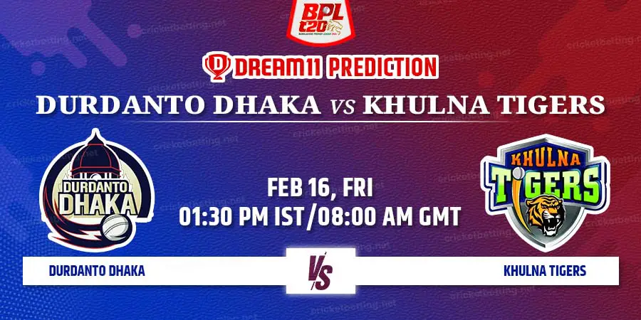 Durdanto Dhaka vs Khulna Tigers Dream11 Team Prediction BPL 2024 Match 33