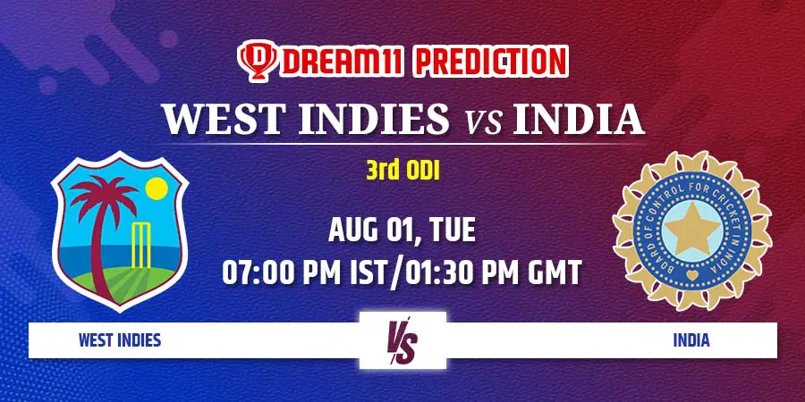 WI vs IND 3rd ODI Dream11 Team Prediction