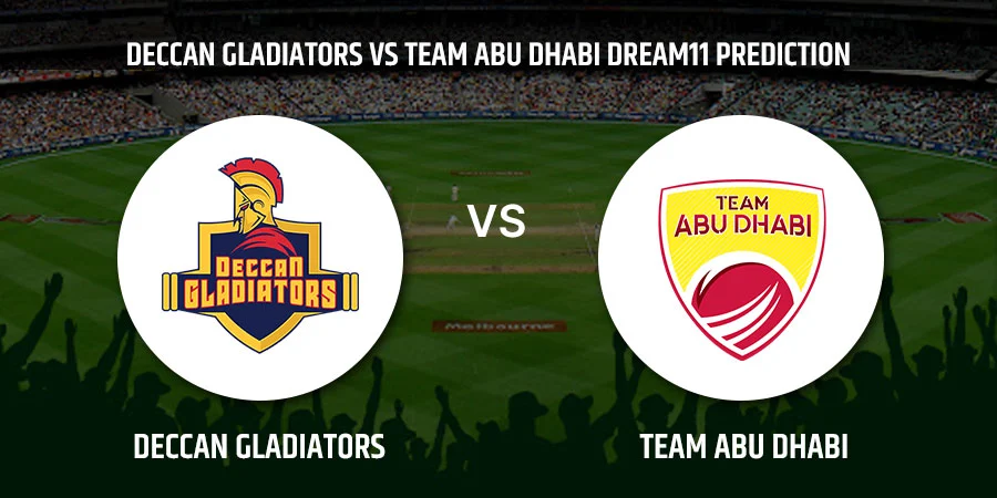 Deccan Gladiators (DG) vs Team Abu Dhabi (TAD) Match Today Dream11 Prediction, Playing 11, Captain, Vice Captain, Head to Head Abu Dhabi T10 League 2021