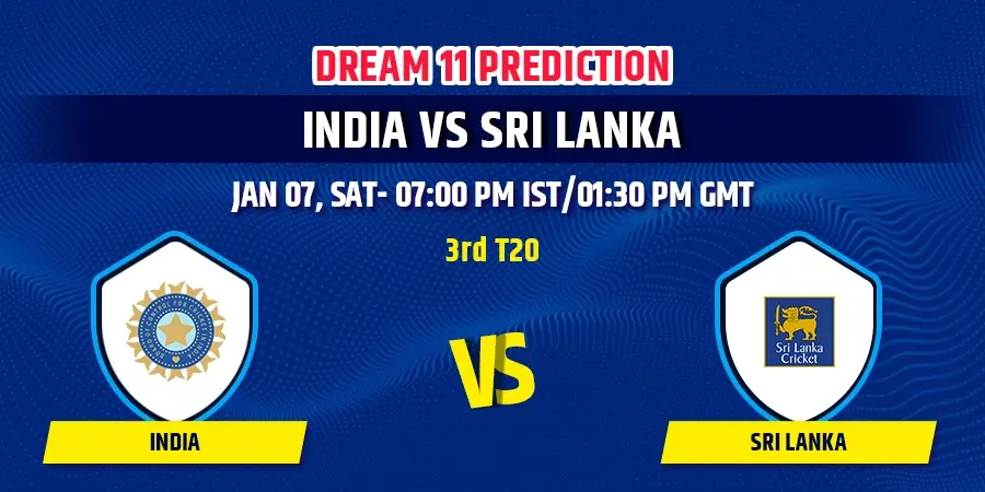 India vs Sri Lanka 3rd T20 Dream11 Team Prediction