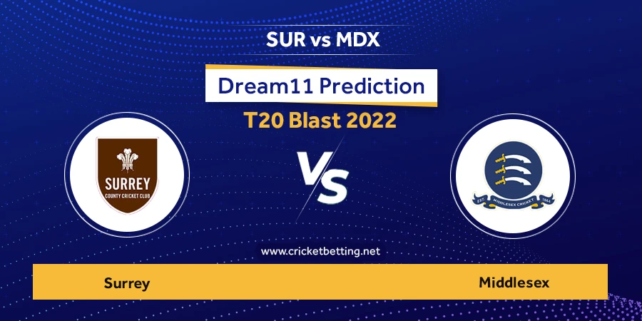 Vitality T20 Blast 2022 SUR vs MID Dream11 Team Prediction
