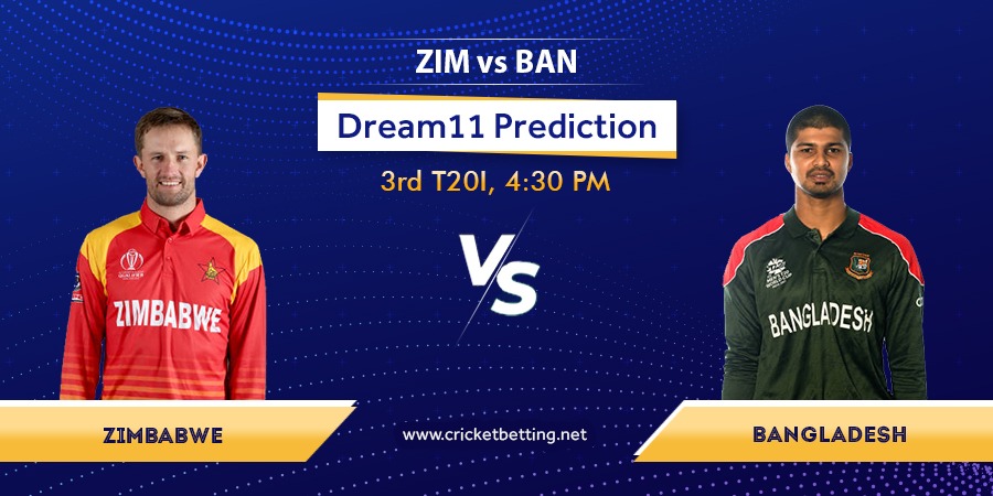 ZIM vs BAN 3rd T20 Dream11 Team Prediction